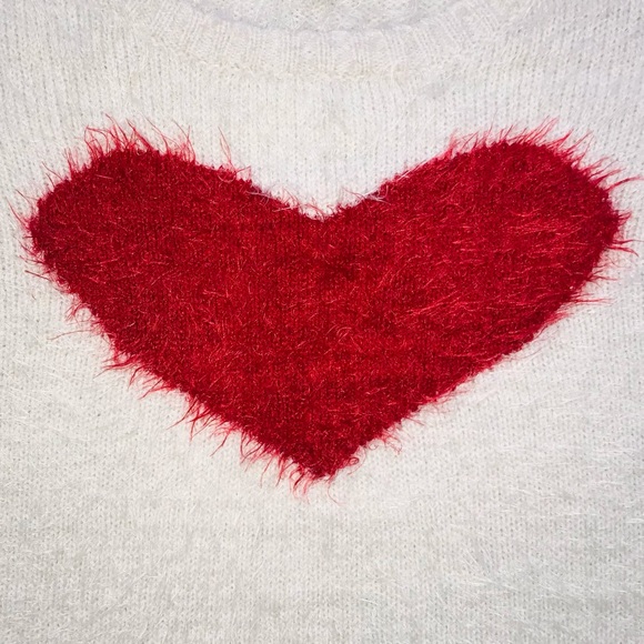 Fuzzy Heart Sweater - Picture 2 of 2
